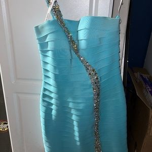 Sherri Hill blue mini dress